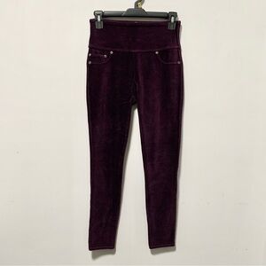 Spanx Velvety High-Waisted Purple Leggings With Two Back pockets Size S.